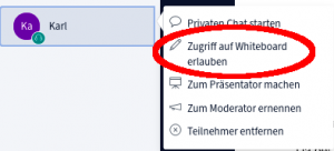 BigBlueButton Version 2.3 - Praesentationen Zugriff Whiteboard