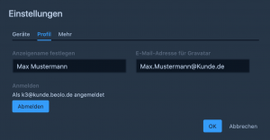 Profil Einstellungen