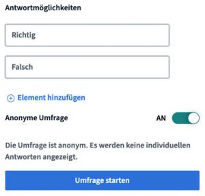 Features BigBlueButton Version 2.4 - Anonyme Umfragen