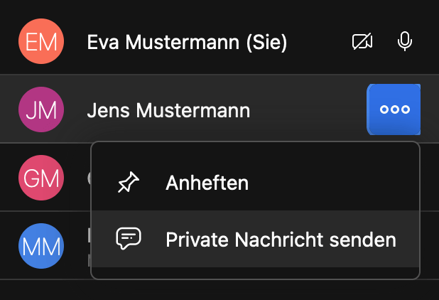 Jitsi Meet anheften Nachricht