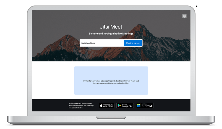 Jitsi Meet Videokonferenz Startseite